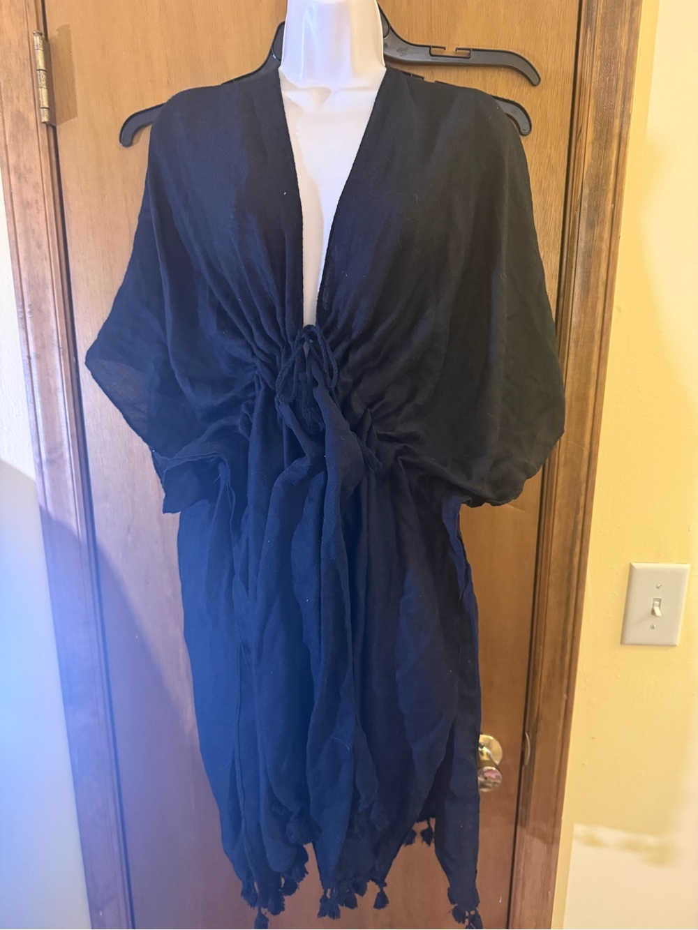 Kendall & Kylie Black Gathered Swim Cover-Up